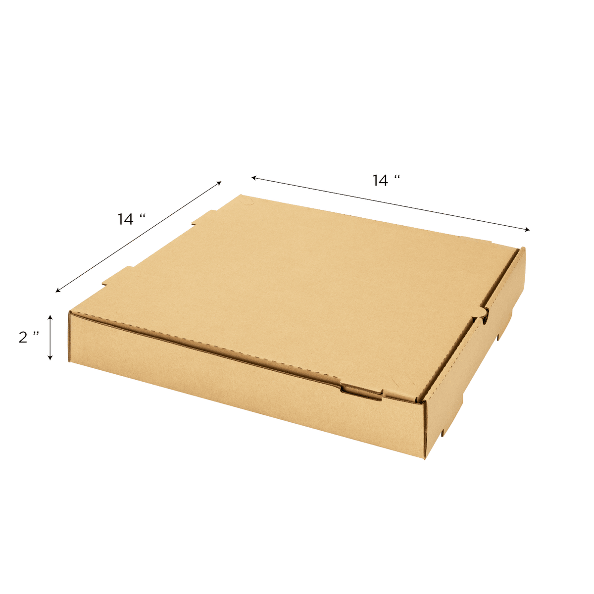 [50 ct] Corrugated Pizza Box, 14''x14''x2'', Kraft