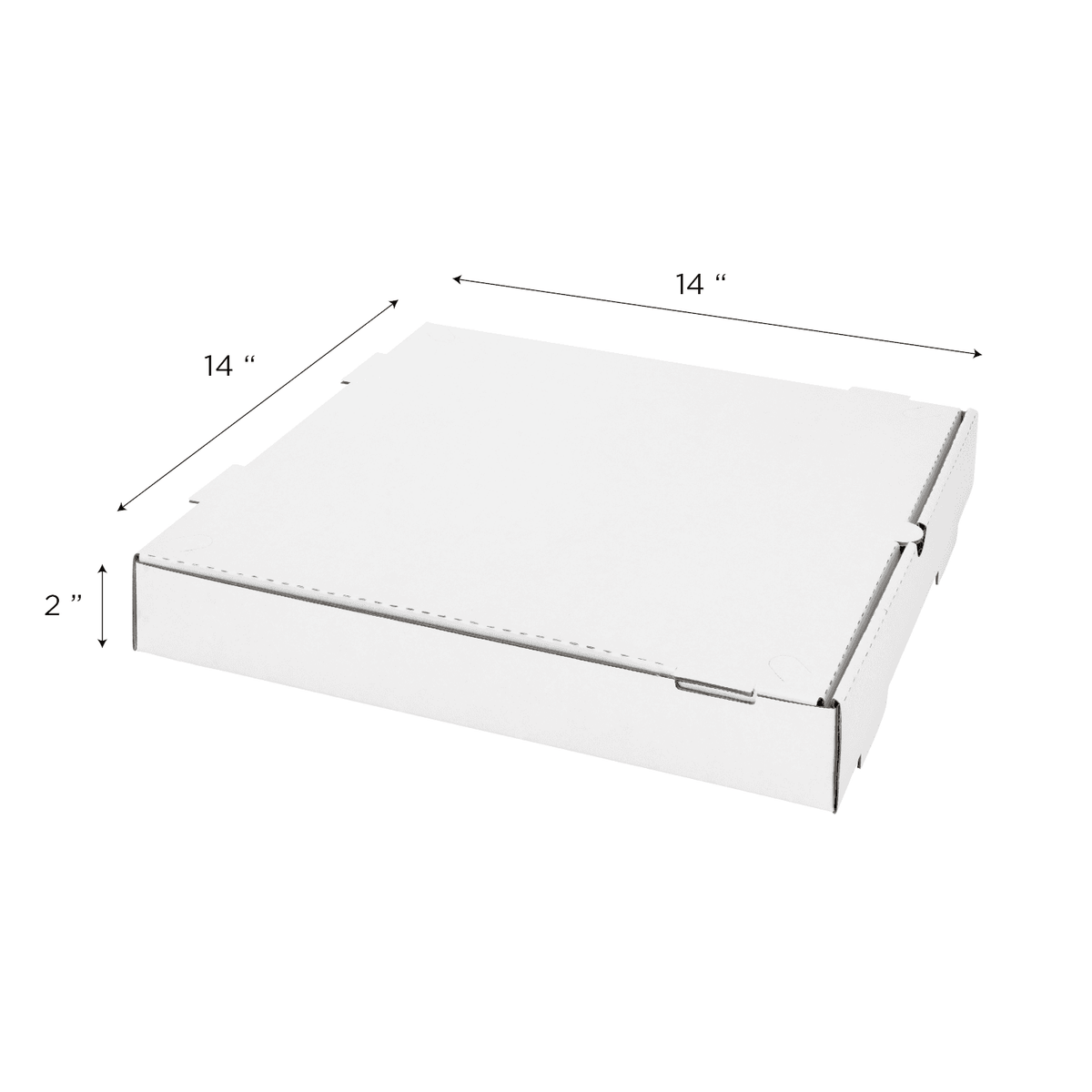 [50 ct] Corrugated Pizza Box, 14''x14''x2'', White