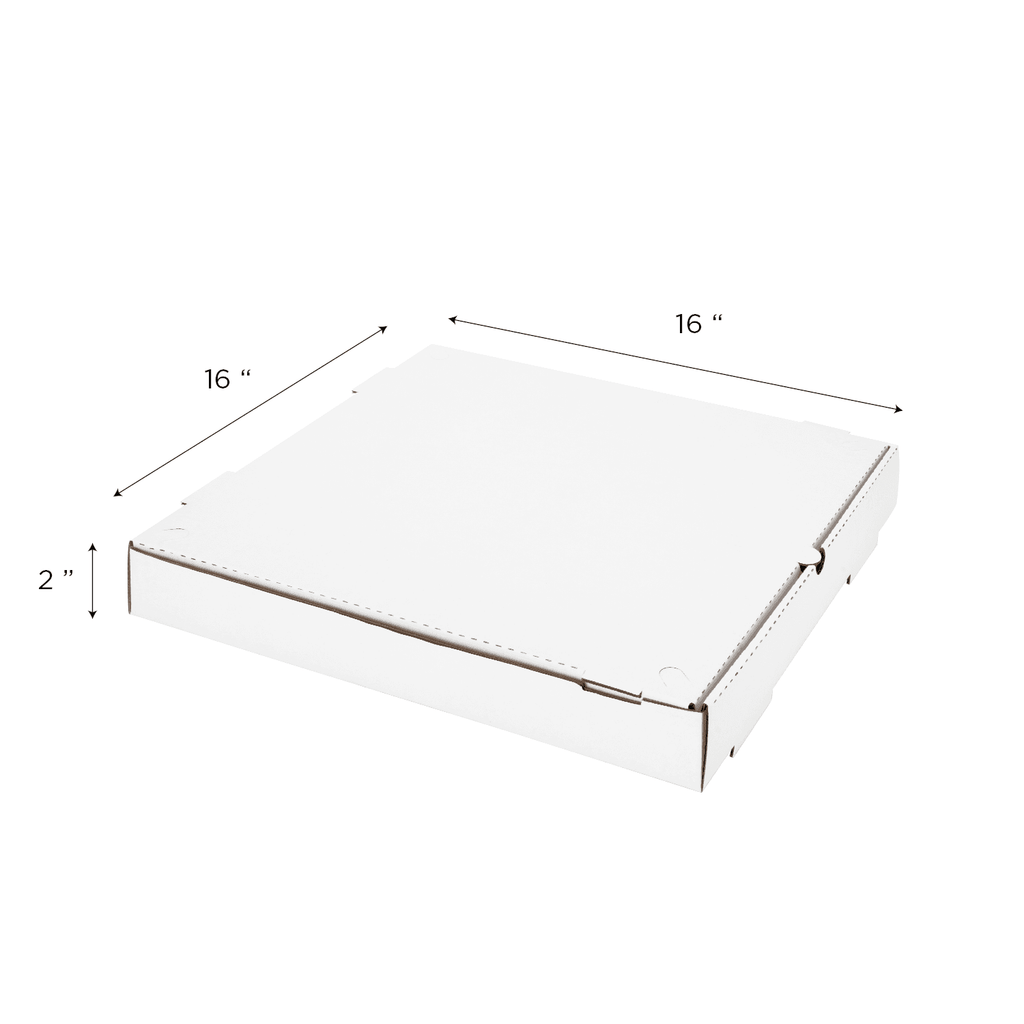 [50 ct] Corrugated Pizza Box, 16''x16''x2'', White