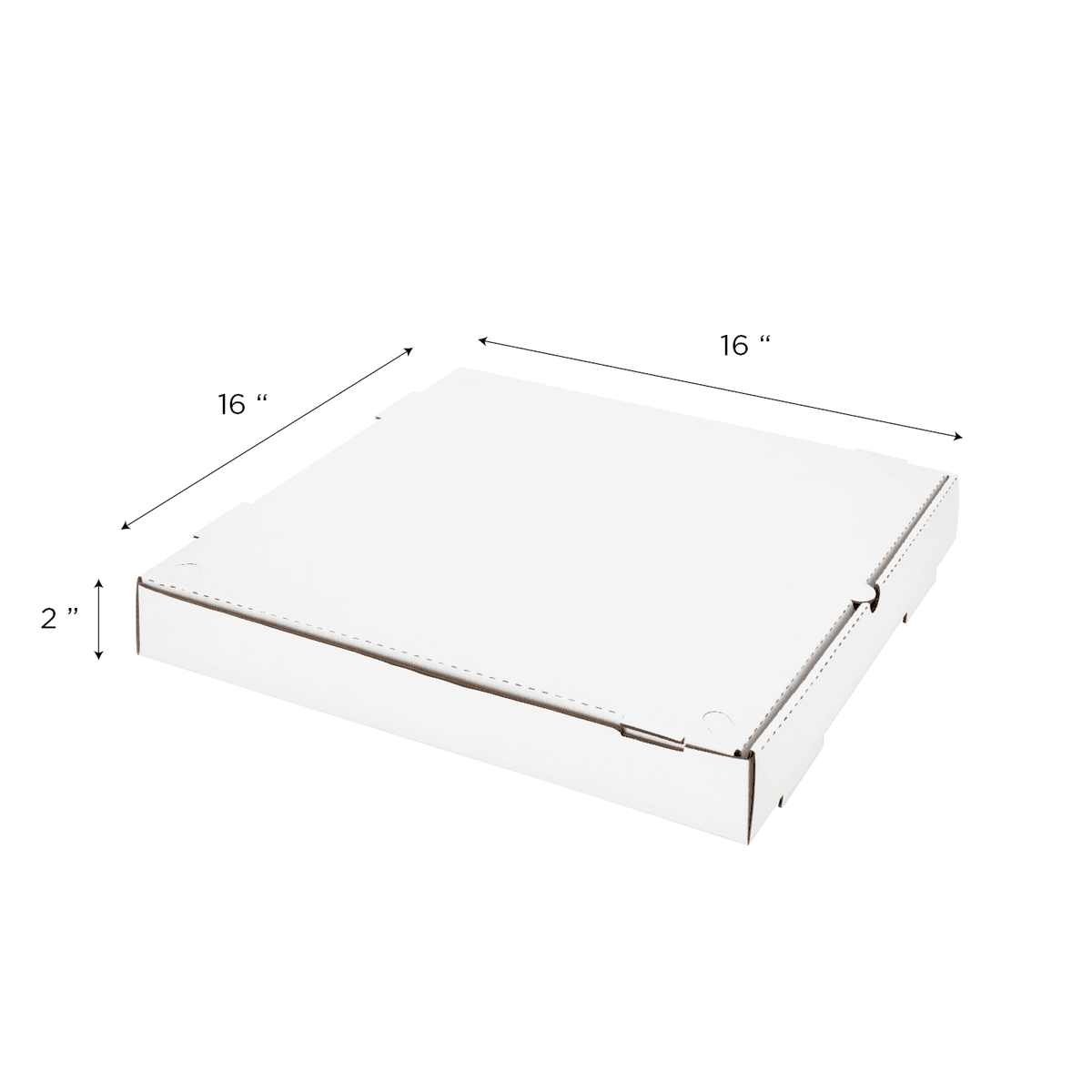 [50 ct] Corrugated Pizza Box, 16''x16''x2'', White