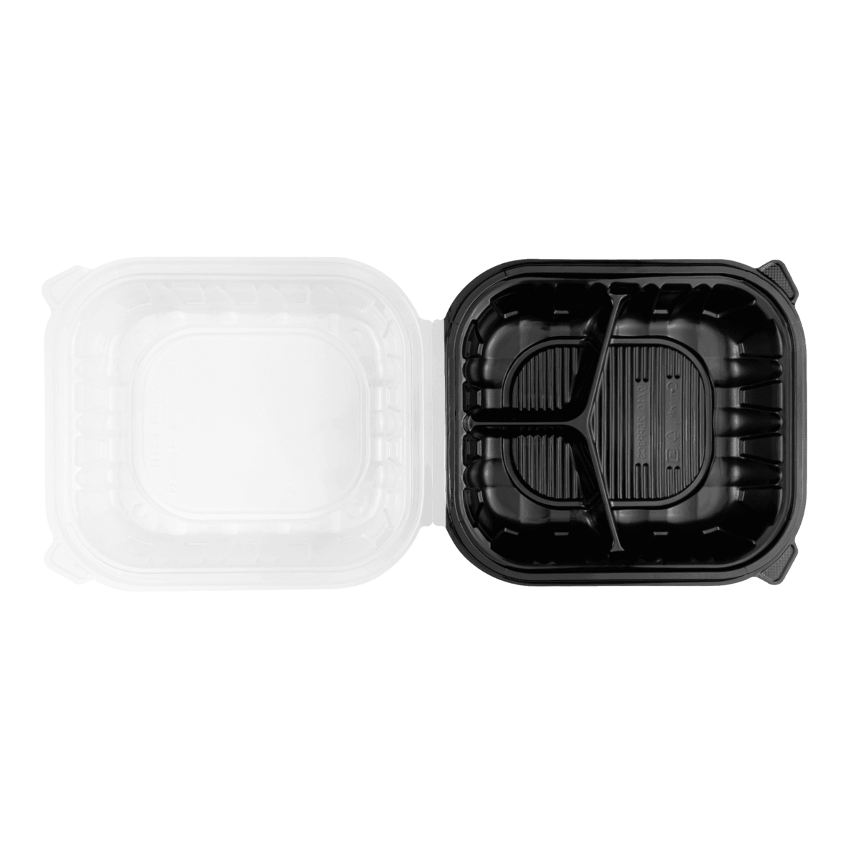 [150 ct] 10.25" x 9" 3-Comparment Premium PP Hinged Container