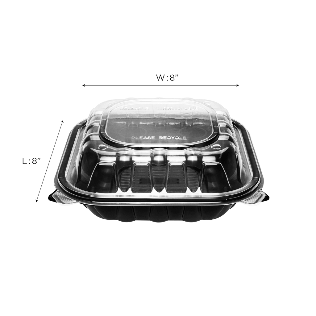 [150 ct] 8" x 8" Premium PP Hinged Container