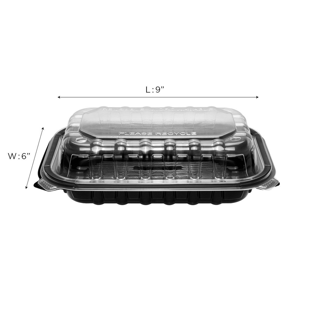 [150 ct] 9" x 6" Premium PP Hinged Container