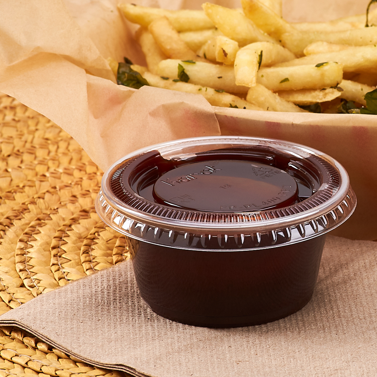 [2,500 ct] 3.25-5.5 oz PET Portion Cup Lids (73 mm)