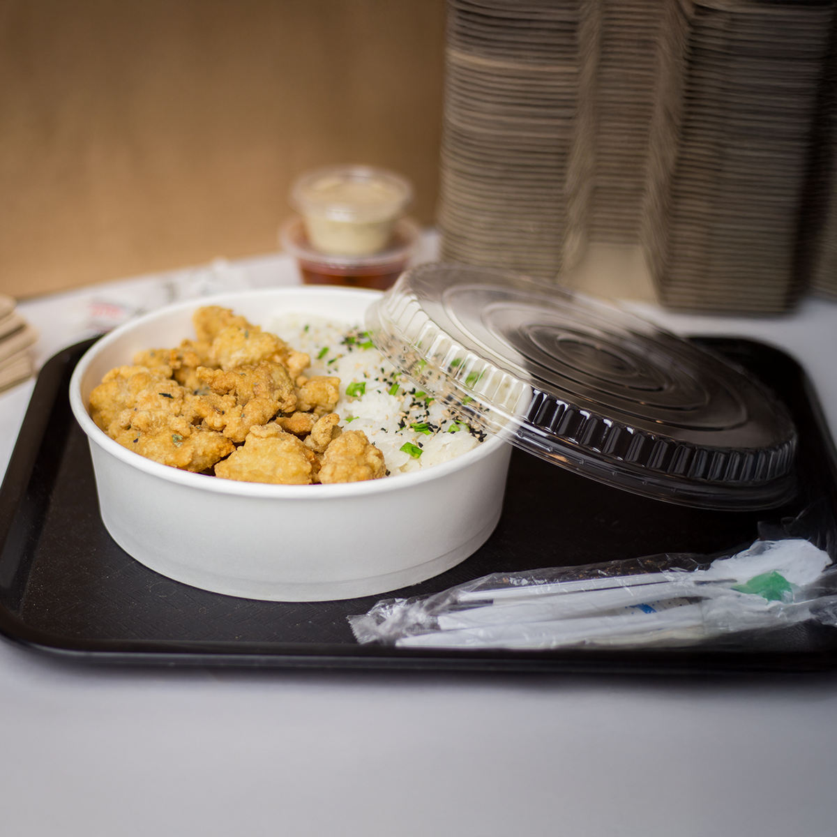 [270 ct] 48 oz Paper Short Bucket Lids (203 mm)