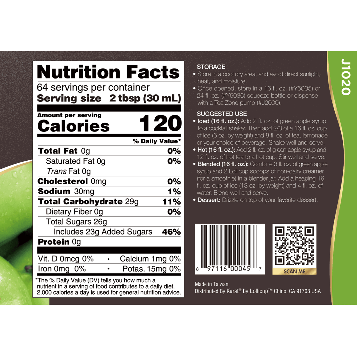 Green Apple Syrup - Bottle (64oz)