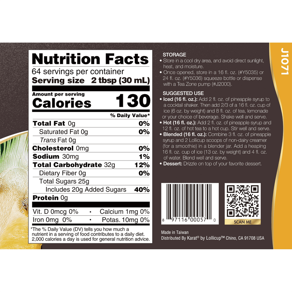 Pineapple Syrup - Bottle (64oz)