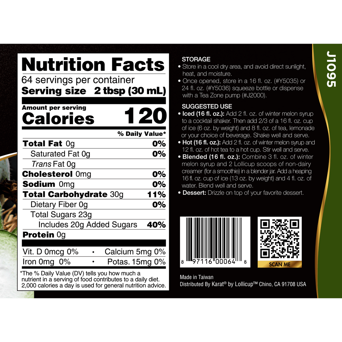 Winter Melon Syrup - Bottle (64oz)