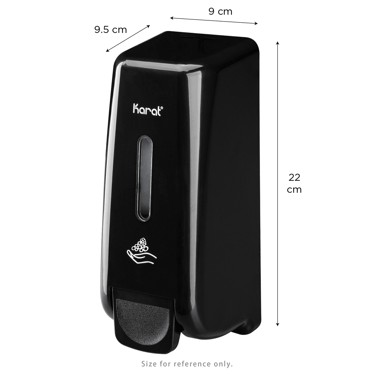 13.5oz Foaming Hand Soap Refillable Dispenser, Stand/Wall Mount, Black  - 1 unit