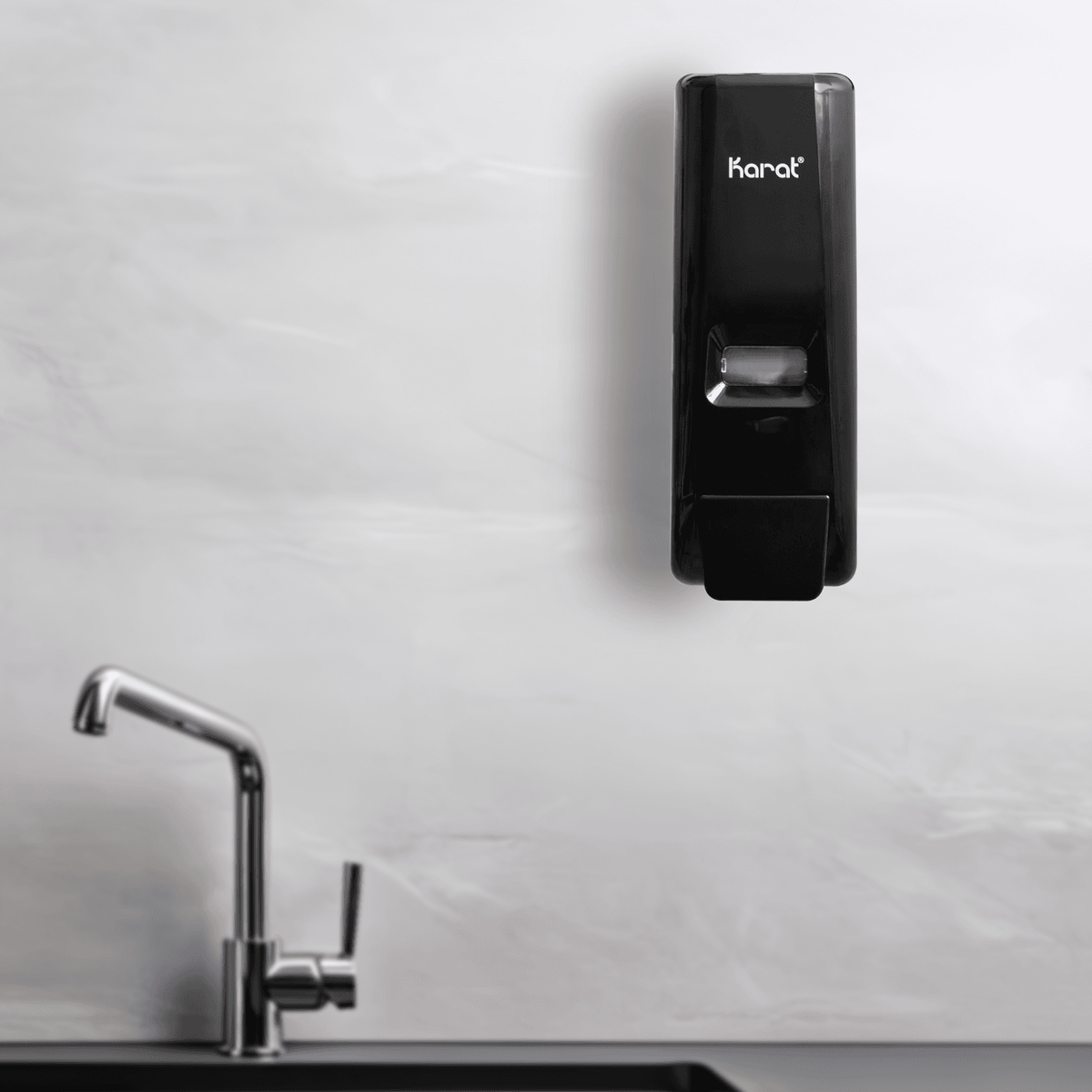 13.5oz Hand Soap Refillable Liquid Dispenser, Stand/Wall Mount, Black - 1 unit