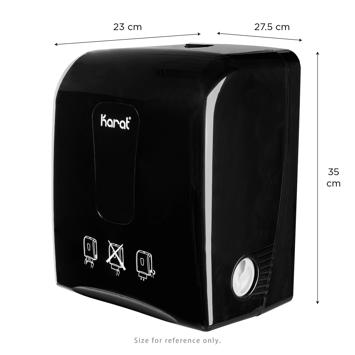 Auto-Cut Roll Towel Dispenser, Black - 1 unit