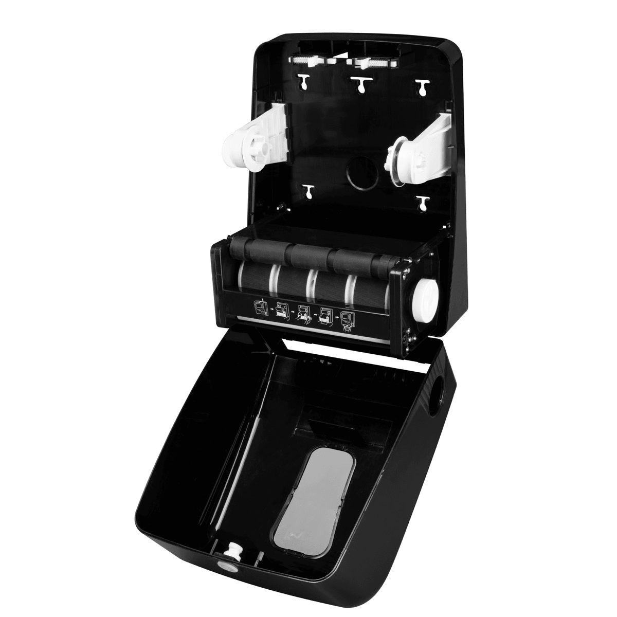 Auto-Cut Roll Towel Dispenser, Black - 1 unit