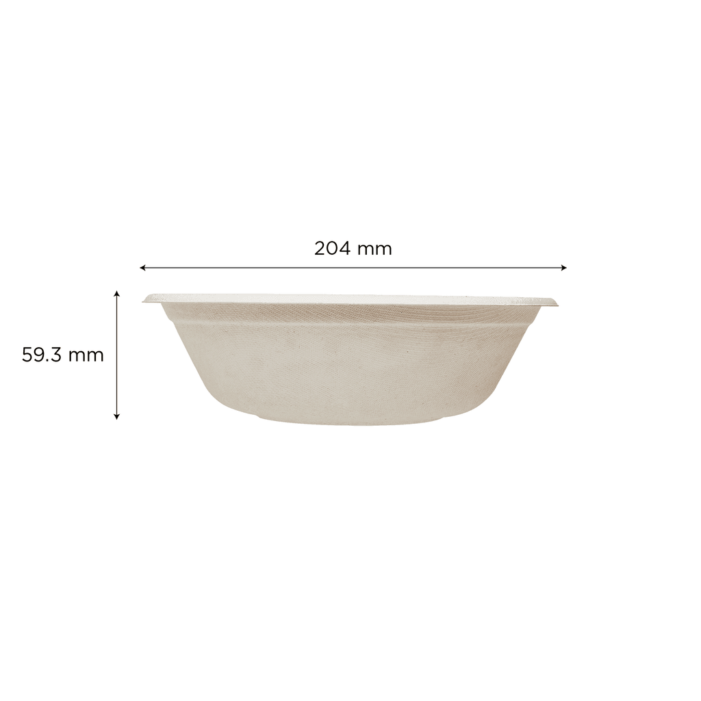 Karat Earth 32oz Molded Fiber Round Bowl, PFAS Free, Natural - 500 pcs