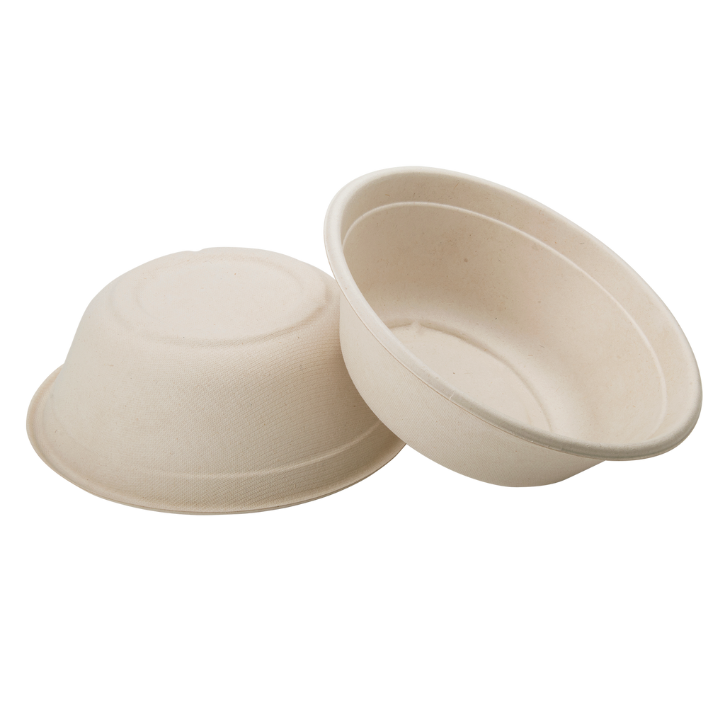Karat Earth 40oz Molded Fiber Round Bowl, PFAS Free, Natural - 500 pcs