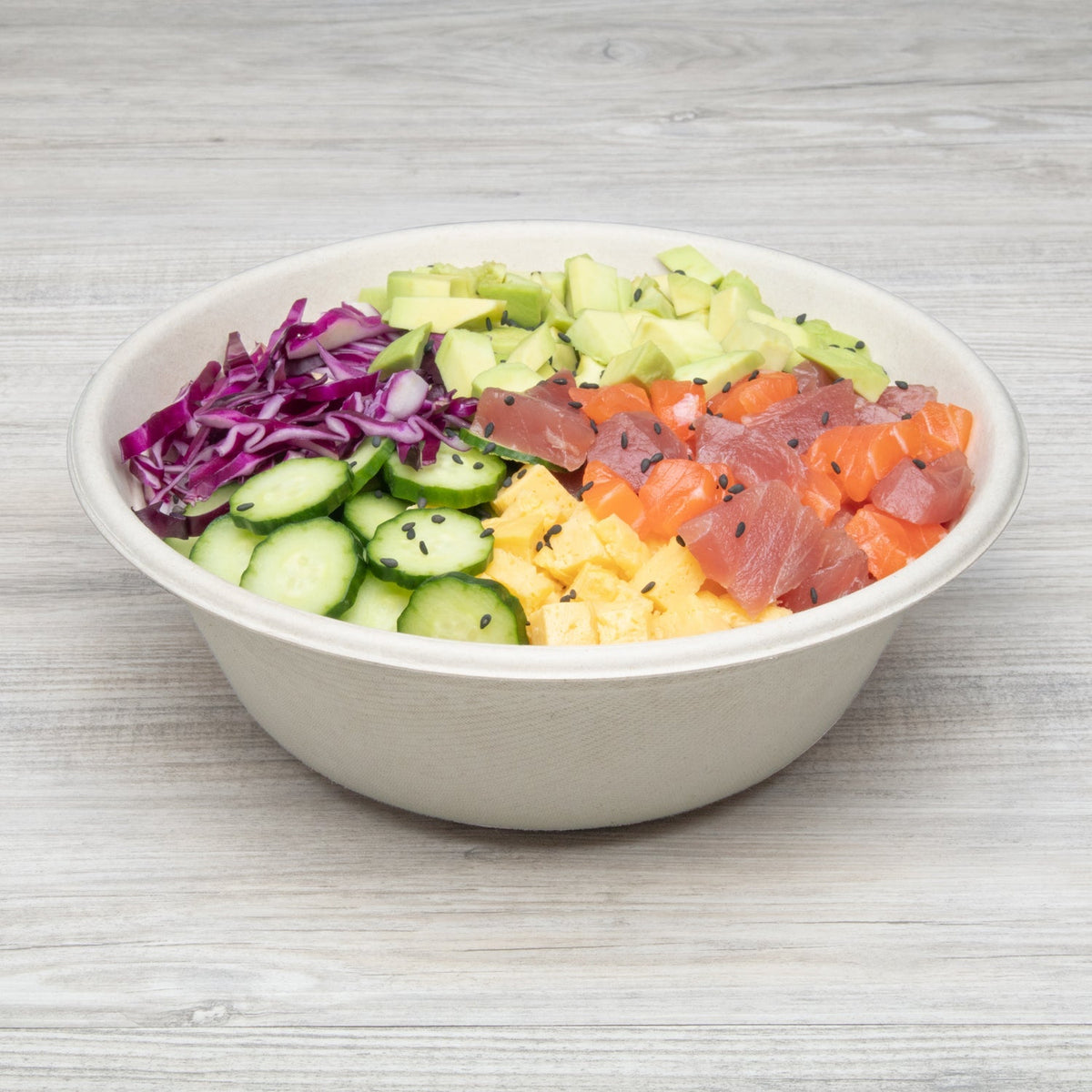 Karat Earth 40oz Molded Fiber Round Bowl, PFAS Free, Natural - 500 pcs