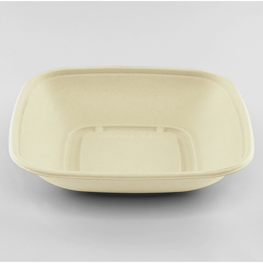 Karat Earth 32oz Molded Fiber Square Bowl, PFAS Free Containers, Natural - 300 pcs