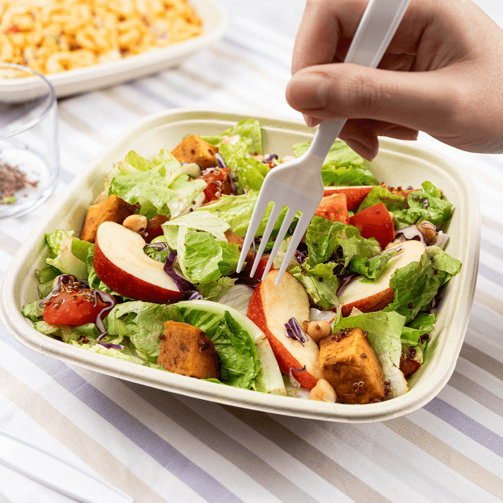 Karat Earth 32oz Molded Fiber Square Bowl, PFAS Free Containers, Natural - 300 pcs
