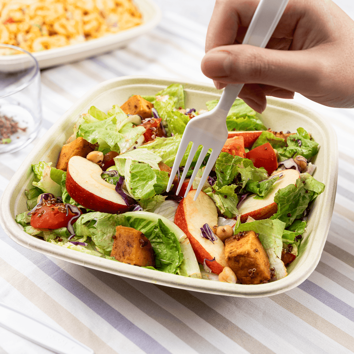 Karat Earth 32oz Molded Fiber Square Bowl, PFAS Free Containers, Natural - 300 pcs