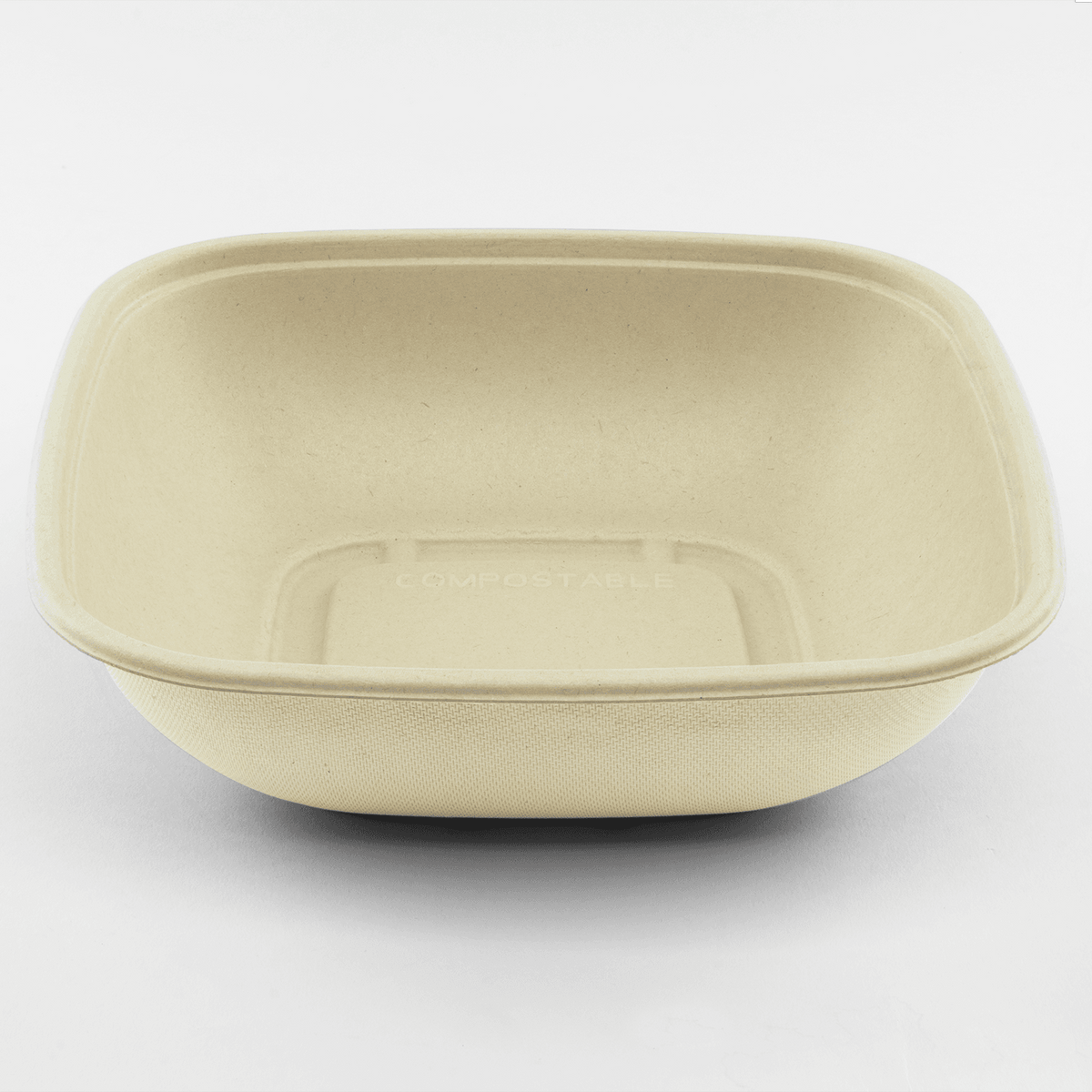 Karat Earth 48oz Molded Fiber Square Bowl, PFAS Free Containers, Natural - 300 pcs