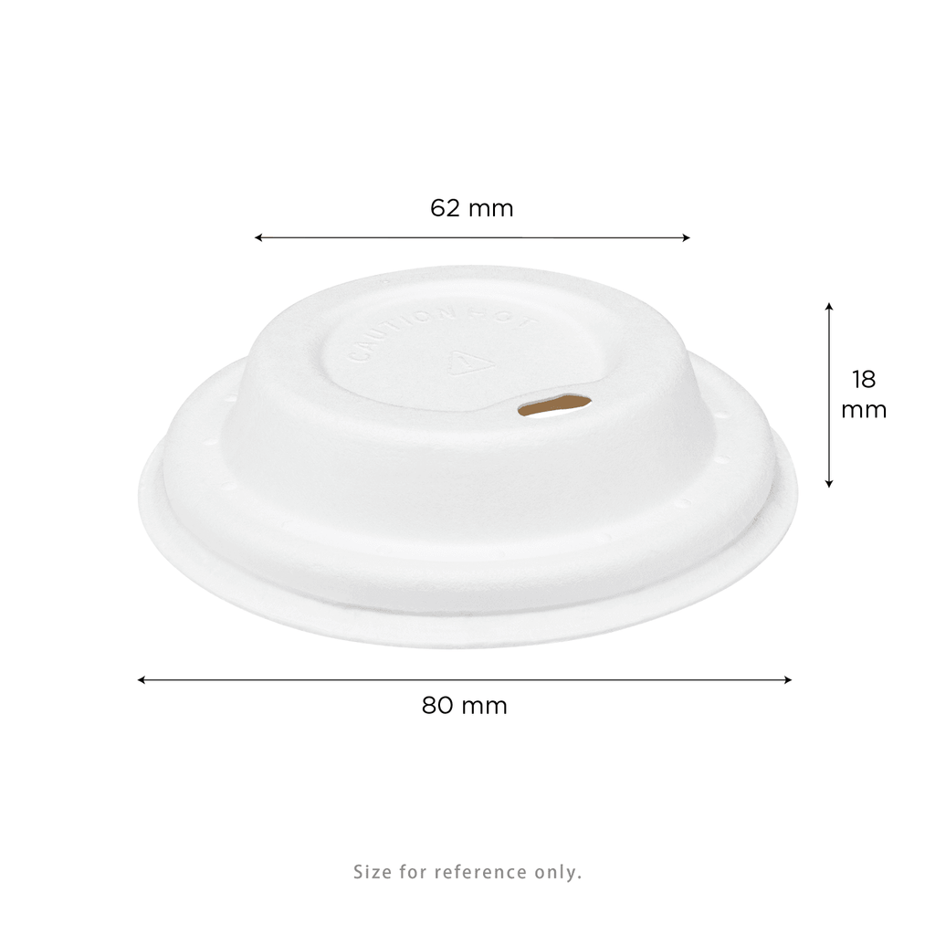 Karat Earth 80mm Bagasse Sipper Dome Lid for 8oz Hot Cup, White - 500 pcs