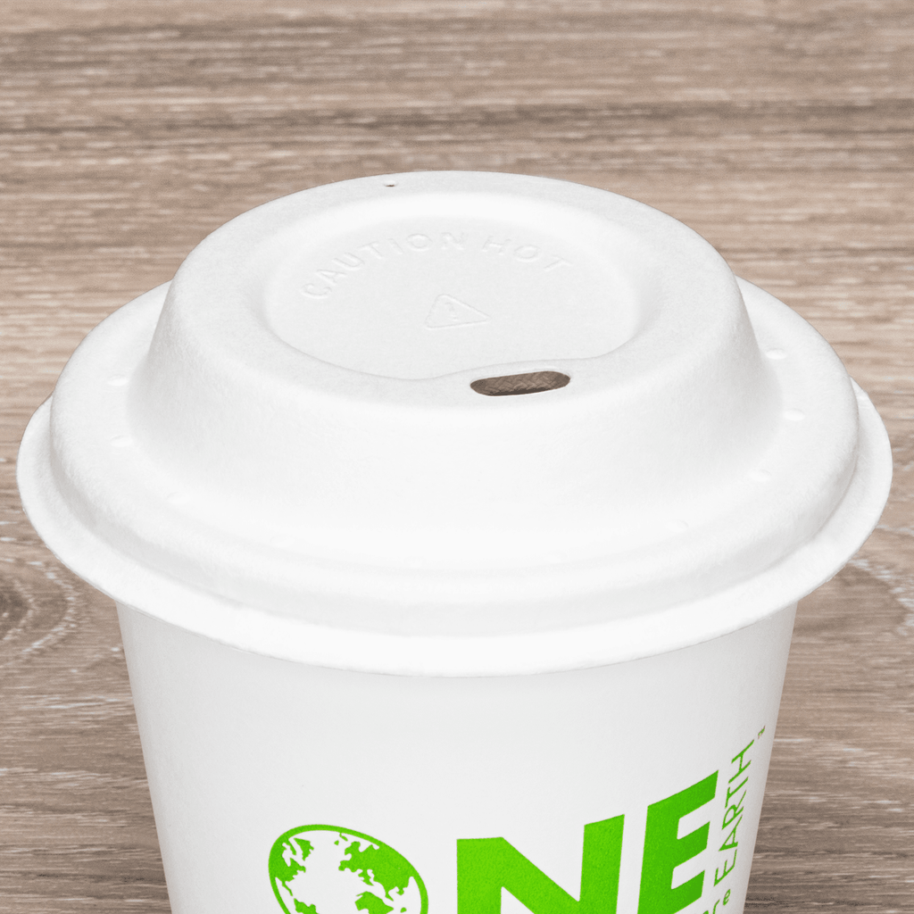 Karat Earth 80mm Bagasse Sipper Dome Lid for 8oz Hot Cup, White - 500 pcs