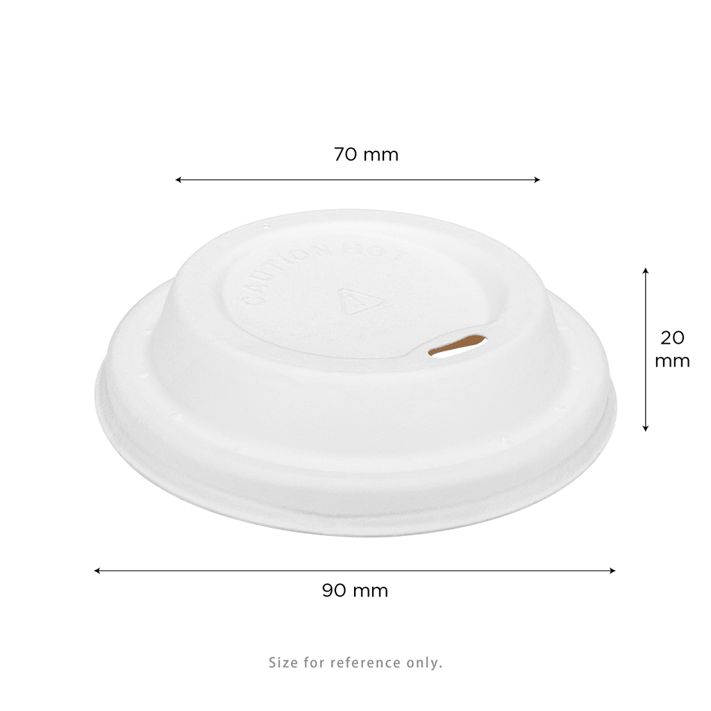Karat Earth 90mm Bagasse Sipper Dome Lid for 10-24oz Hot Cup, White - 500 pcs