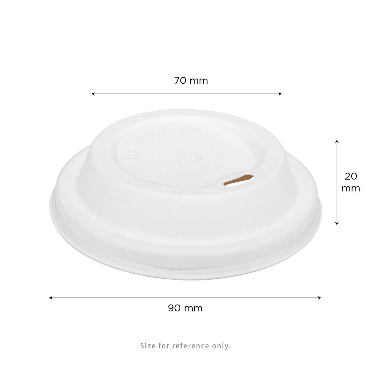 Karat Earth 90mm Bagasse Sipper Dome Lid for 10-24oz Hot Cup, White - 500 pcs