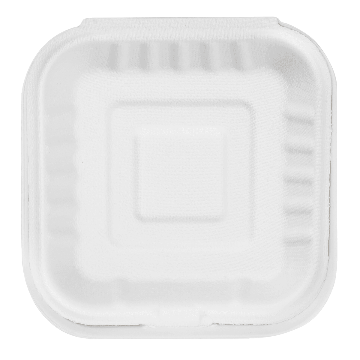 Karat Earth 6''x6'' Molded Fiber Hinged Containers, PFAS Free, White - 500 pcs
