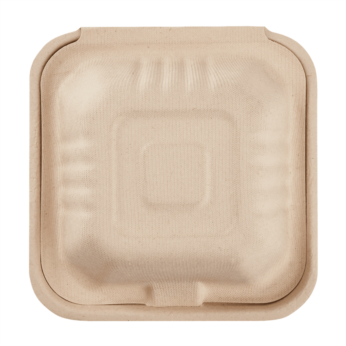 Karat Earth 6''x6'' Molded Fiber Hinged Containers, PFAS Free, Natural - 500 pcs