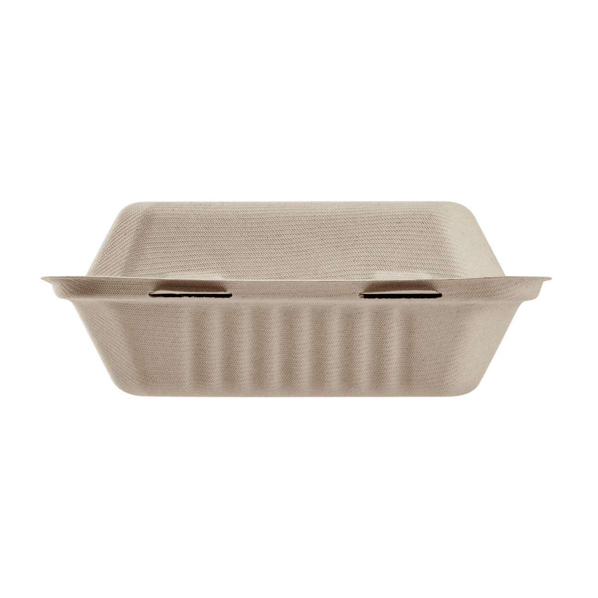 Karat Earth 8''x8'' Molded Fiber Hinged Containers, PFAS Free, Natural - 200 pcs