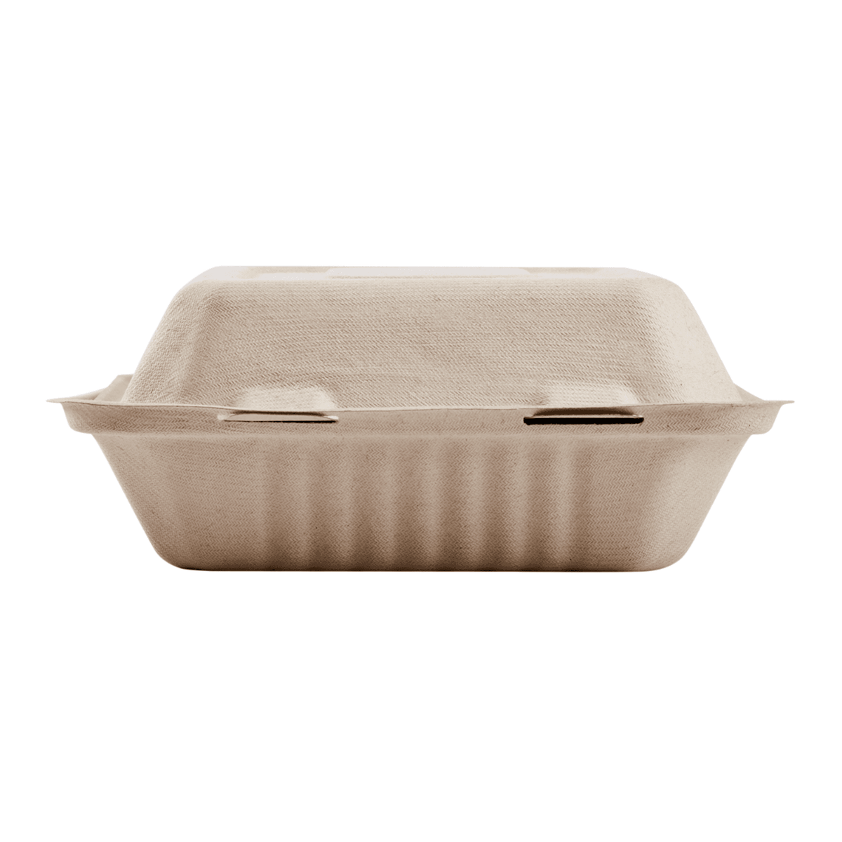 Karat Earth 3 Compartments, 8''x8'' Molded Fiber Hinged Containers, PFAS Free, Natural - 200 pcs