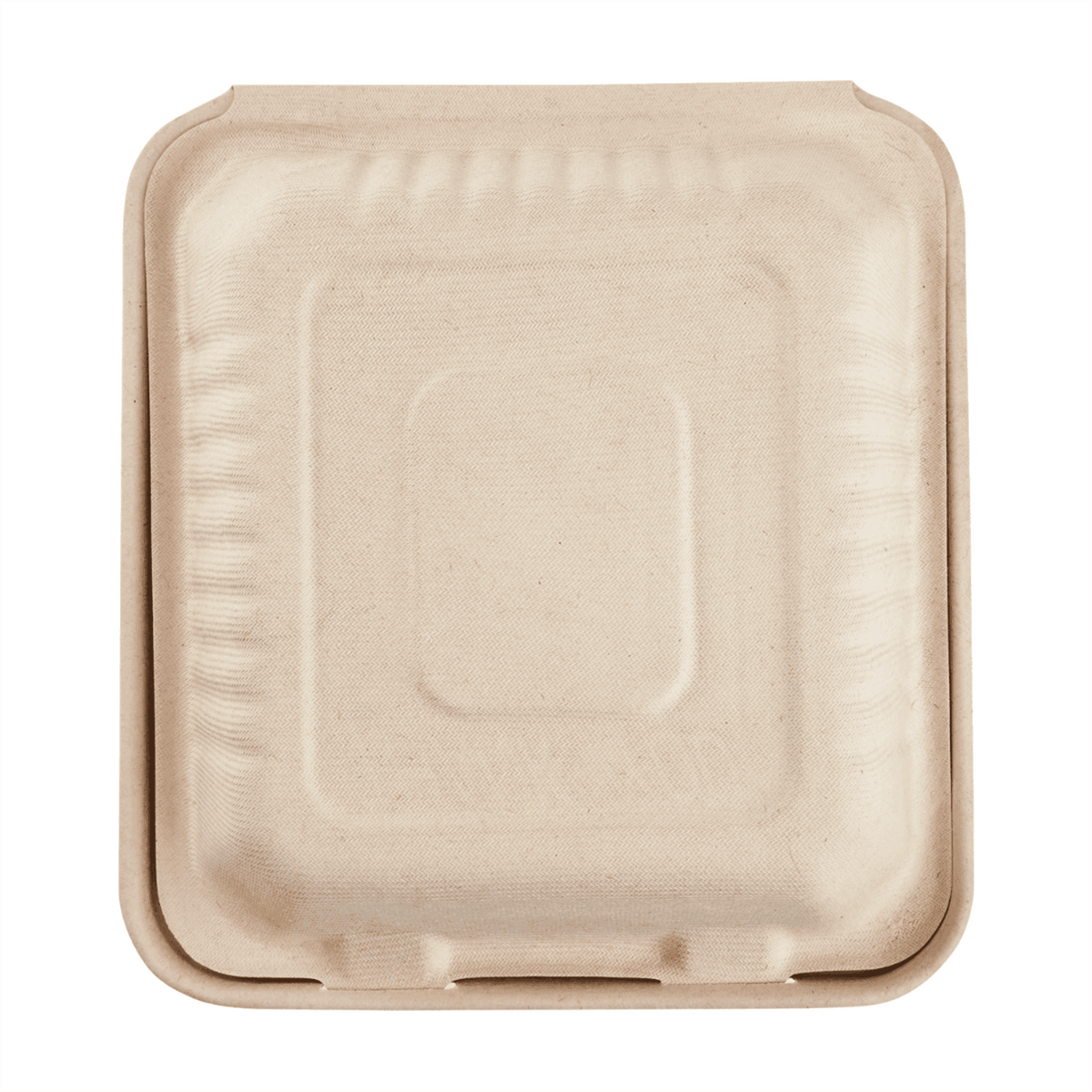 Karat Earth 3 Compartments, 8''x8'' Molded Fiber Hinged Containers, PFAS Free, Natural - 200 pcs