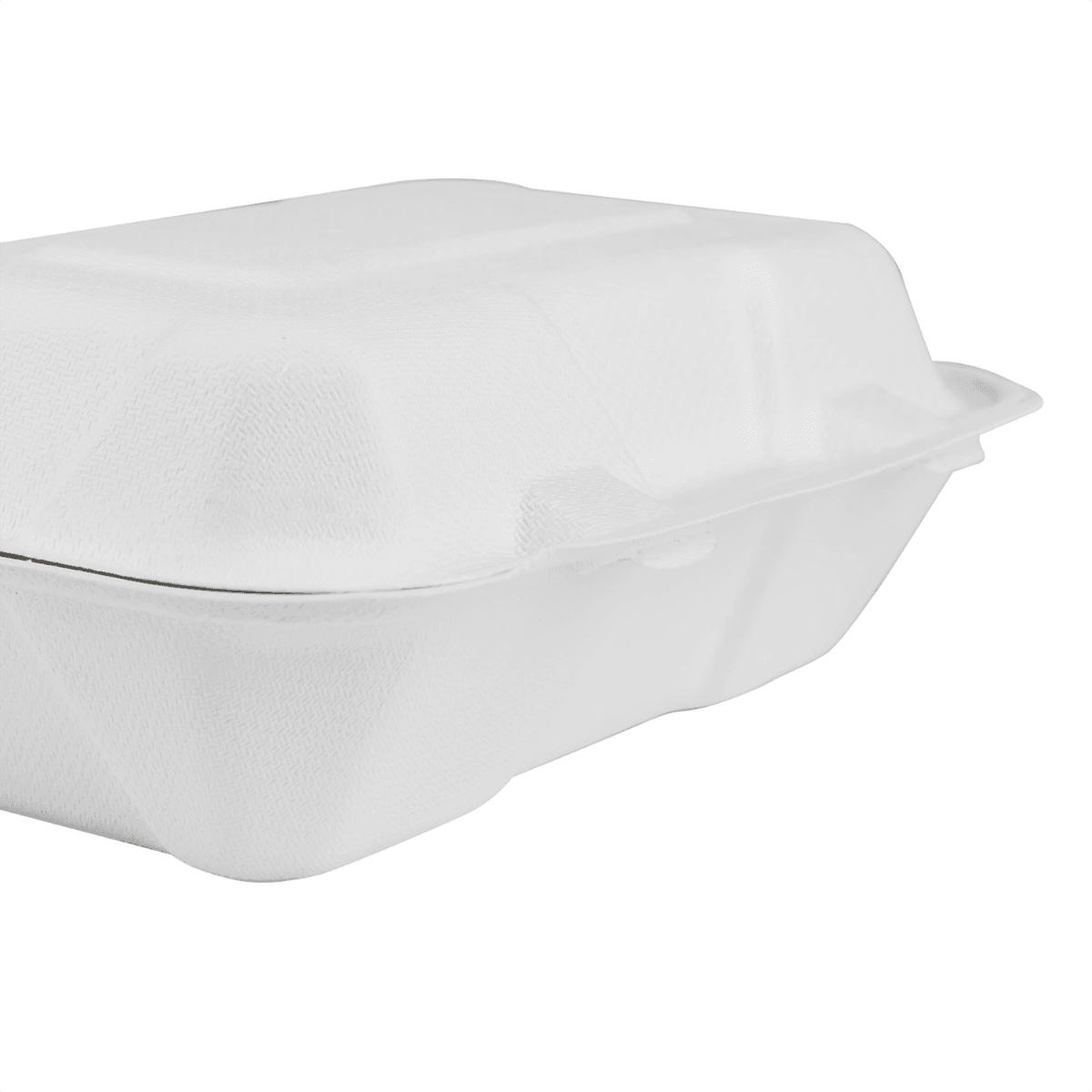 Karat Earth 9''x6'' Molded Fiber Hinged Containers, PFAS Free, White - 200 pcs