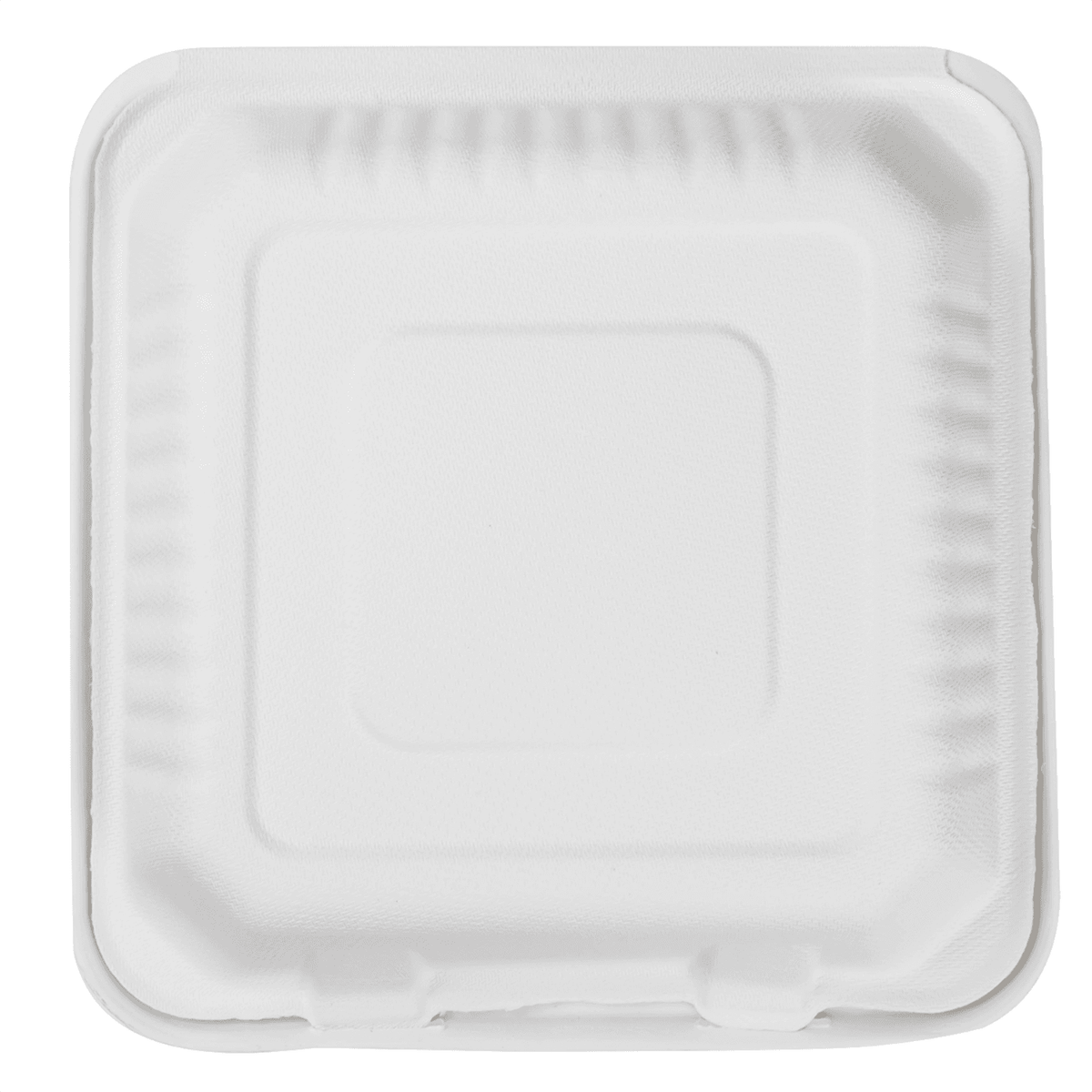 Karat Earth 3 Compartments, 9''x9'' Molded Fiber Hinged Containers, PFAS Free, White - 200 pcs