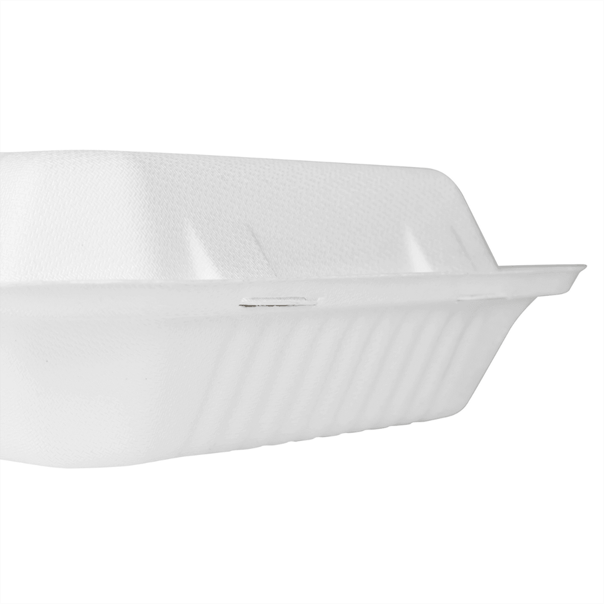 Karat Earth 3 Compartments, 9''x9'' Molded Fiber Hinged Containers, PFAS Free, White - 200 pcs