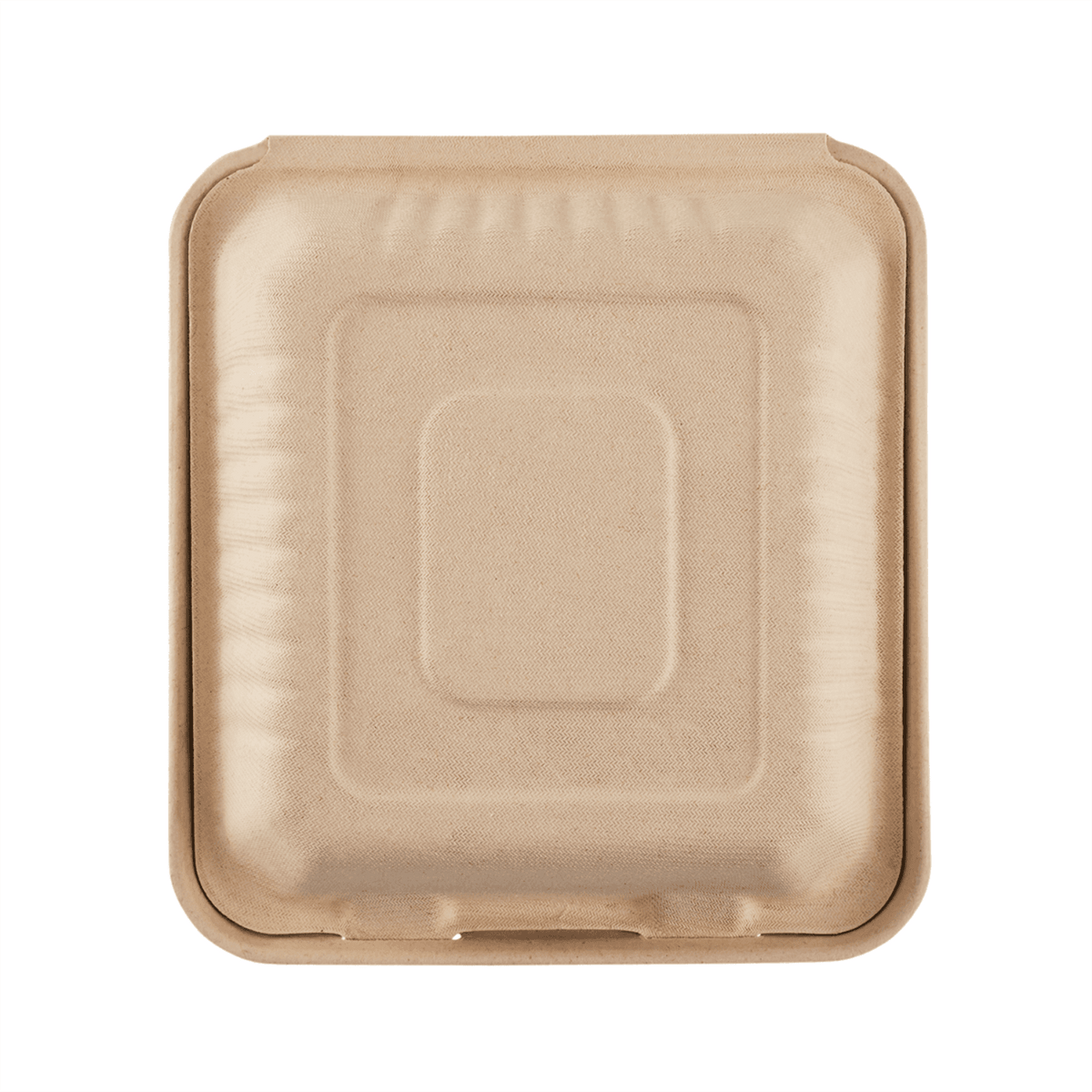 Karat Earth 9''x9'' Molded Fiber Hinged Containers, PFAS Free, Natural - 200 pcs