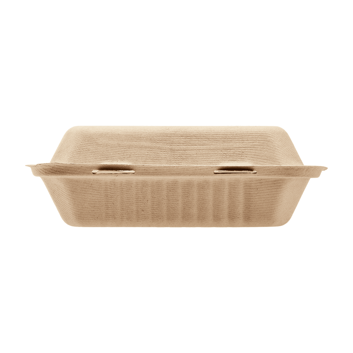 Karat Earth 3 Compartments, 9''x9'' Molded Fiber Hinged Containers, PFAS Free, Natural - 200 pcs