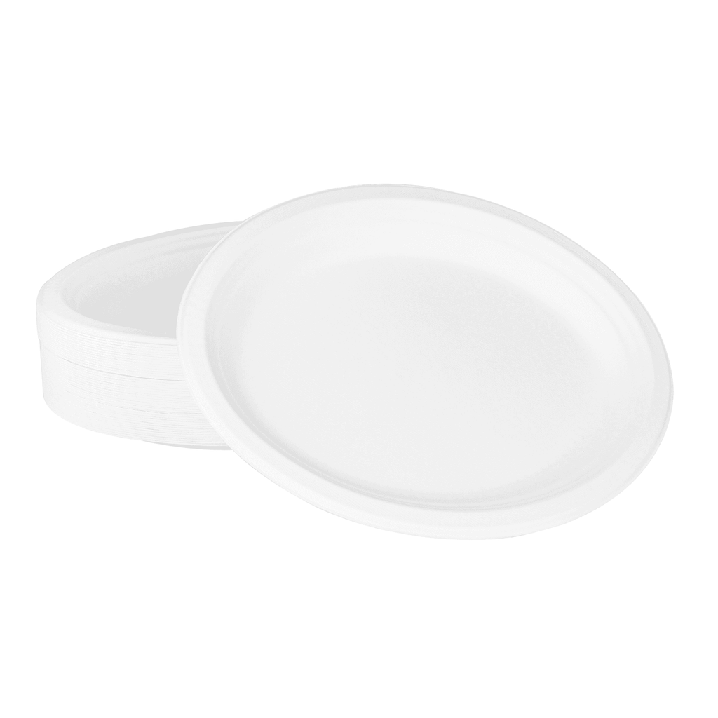 Karat Earth 12.5''x10'' Molded Fiber Oval Plates, PFAS Free, White - 500 pcs