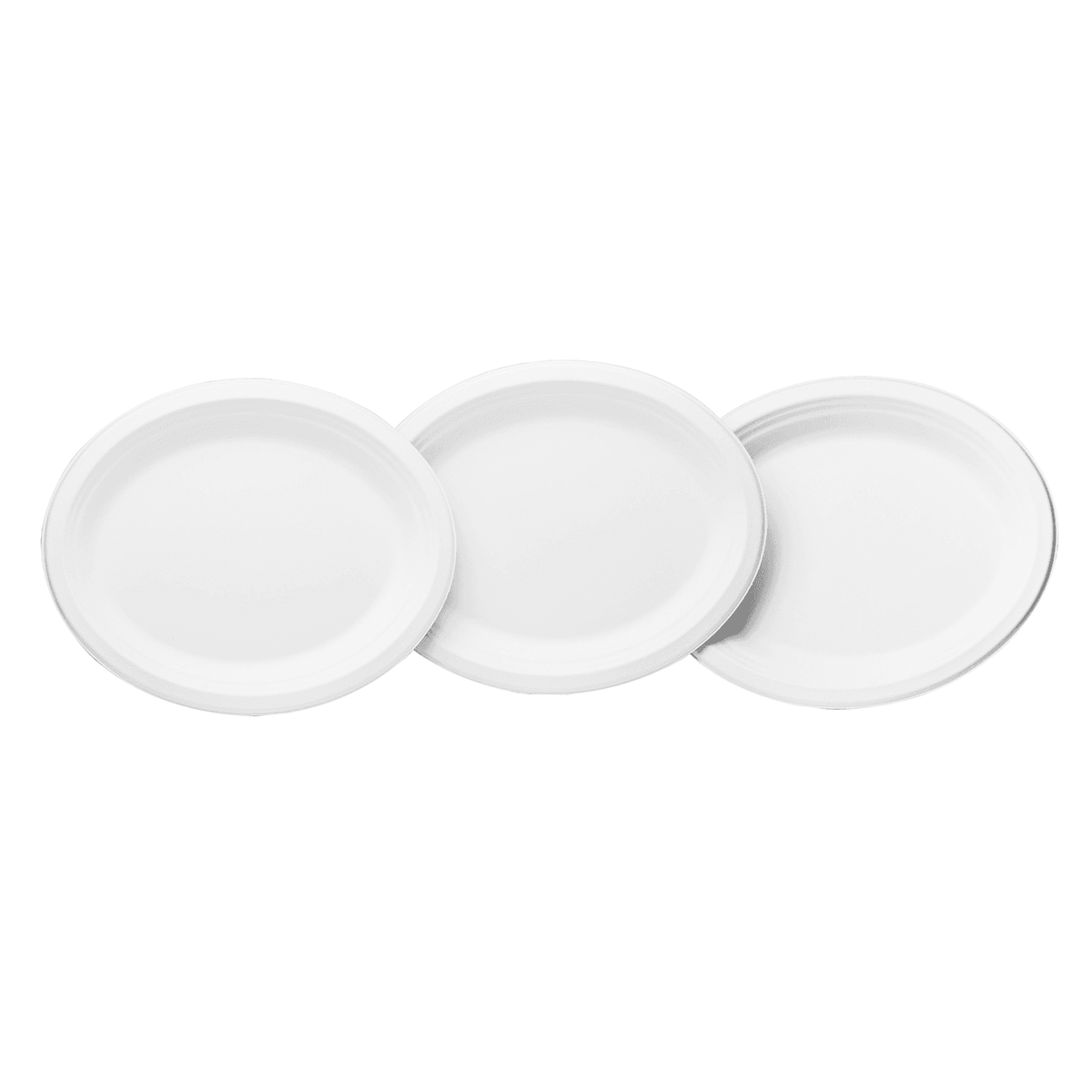 Karat Earth 12.5''x10'' Molded Fiber Oval Plates, PFAS Free, White - 500 pcs