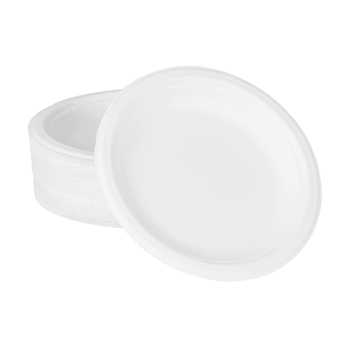Karat Earth 6'' Molded Fiber Round Plates, PFAS Free, White - 1,000 pcs