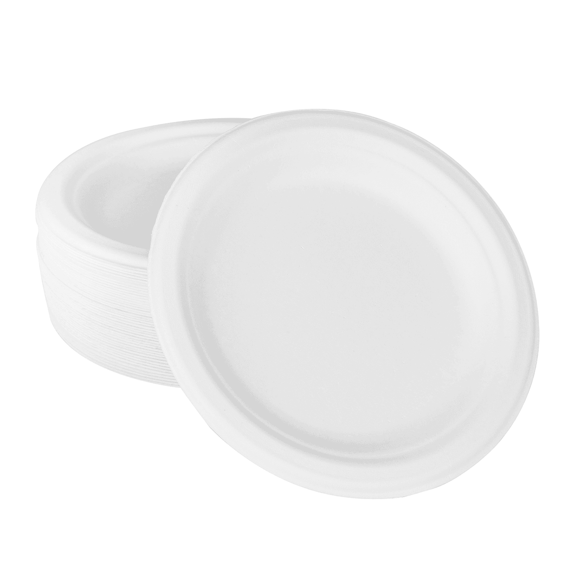 Karat Earth 7'' Molded Fiber Round Plates, PFAS Free, White - 1,000 pcs