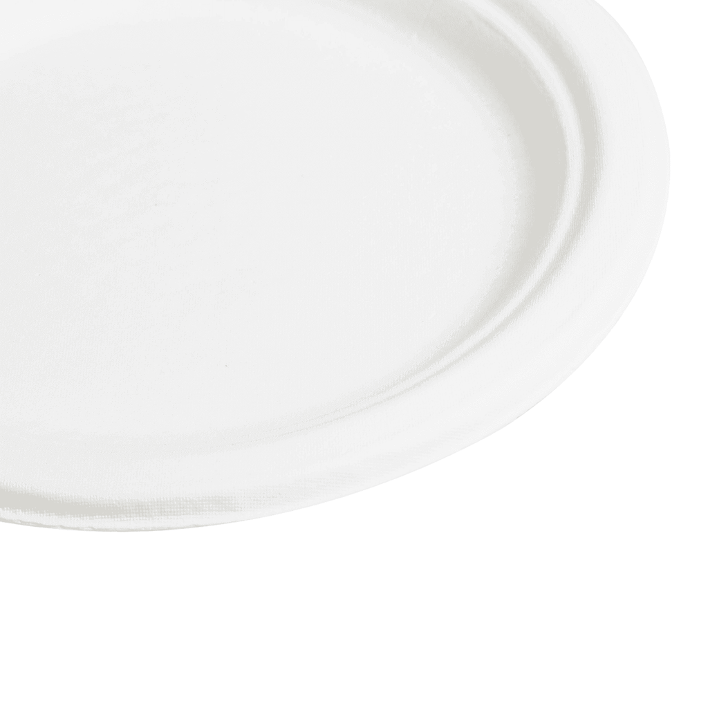 Karat Earth 7'' Molded Fiber Round Plates, PFAS Free, White - 1,000 pcs