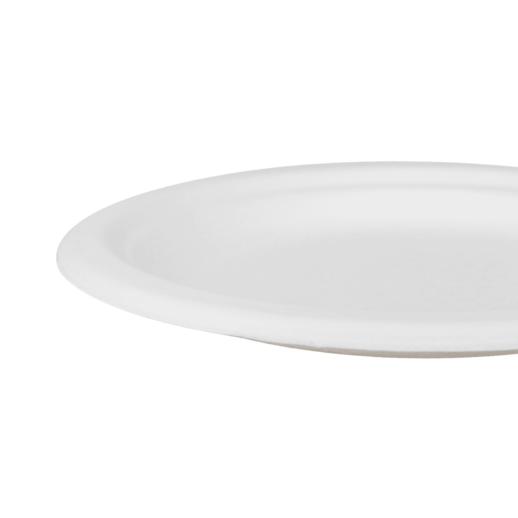 Karat Earth 7'' Molded Fiber Round Plates, PFAS Free, White - 1,000 pcs