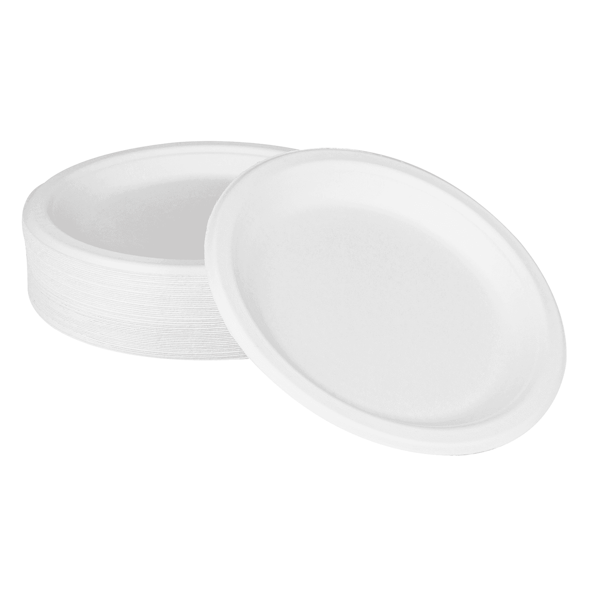 Karat Earth 9'' Molded Fiber Round Plates, PFAS Free, White - 500 pcs