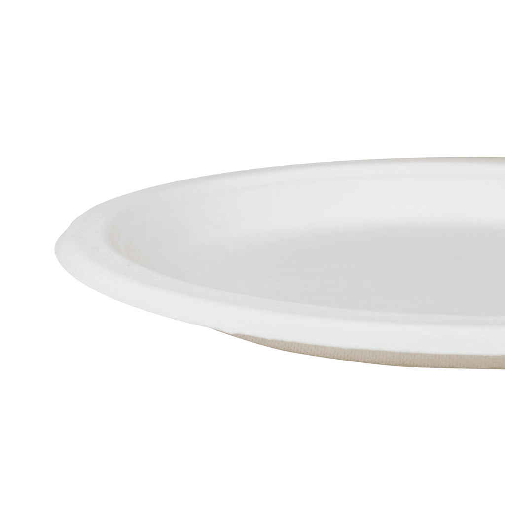 Karat Earth 9'' Molded Fiber Round Plates, PFAS Free, White - 500 pcs