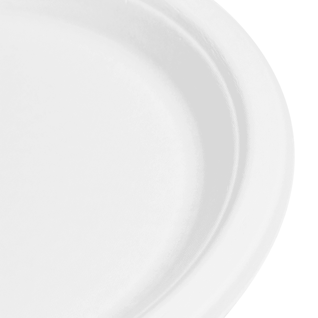 Karat Earth 9'' Molded Fiber Round Plates, PFAS Free, White - 500 pcs