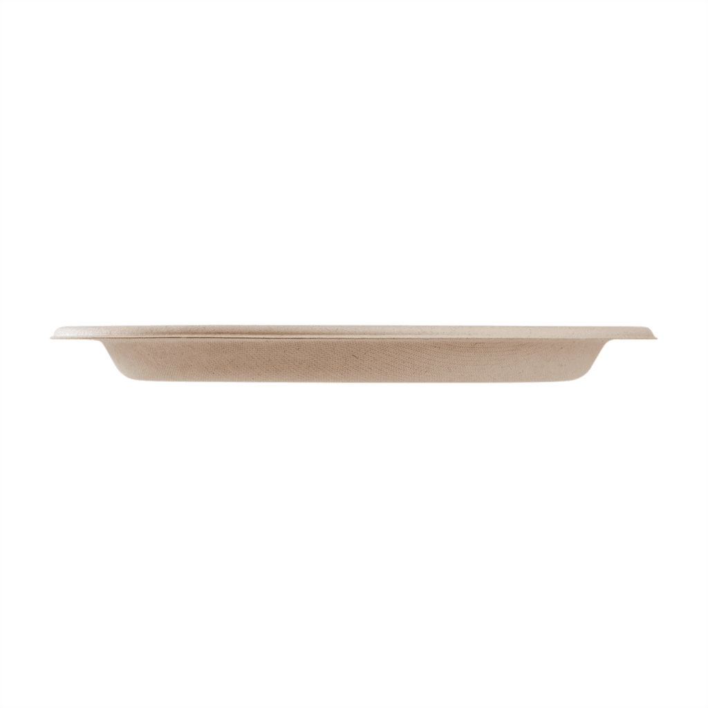 Karat Earth 9'' Molded Fiber Round Plates, PFAS Free, Natural - 500 pcs