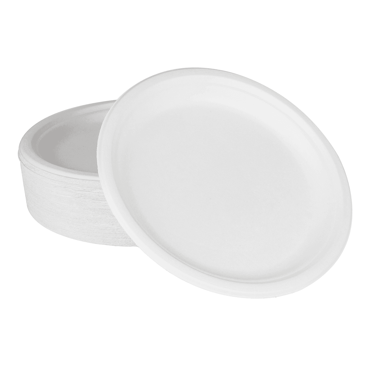 Karat Earth 10'' Molded Fiber Round Plates, PFAS Free, White - 500 pcs