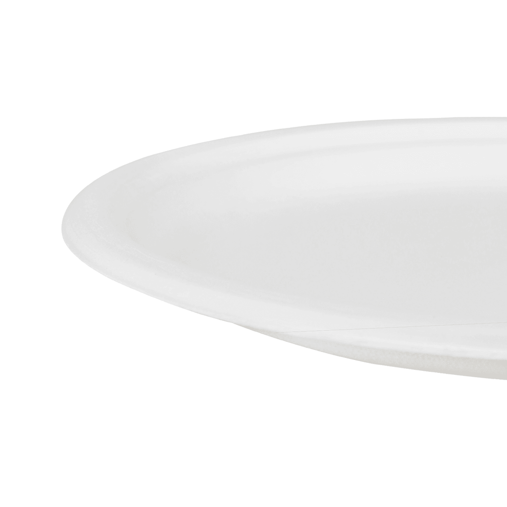 Karat Earth 10'' Molded Fiber Round Plates, PFAS Free, White - 500 pcs