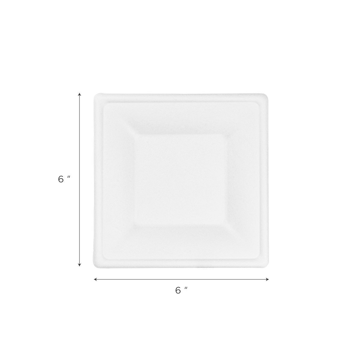 Karat Earth 6”x 6” Molded Fiber  Square Plates, PFAS Free, White - 500 pcs